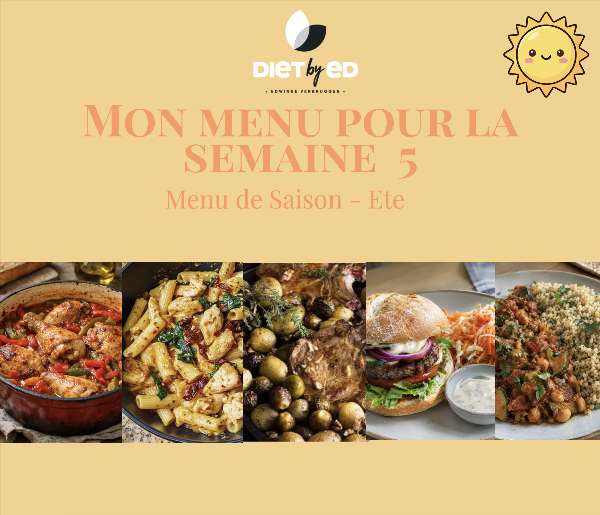 Mon menu de la semaine (SEM5) - Ete 2026